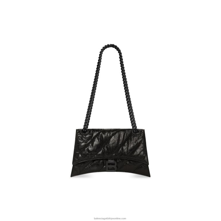 siyah DBJ0F485 kadın küçük zincir çanta kapitone ezmek Balenciaga