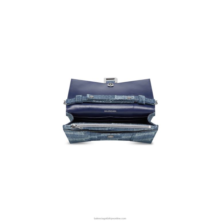 mavi DBJ0F473 kadın kum saati cüzdan on chain bb monogram denim Balenciaga