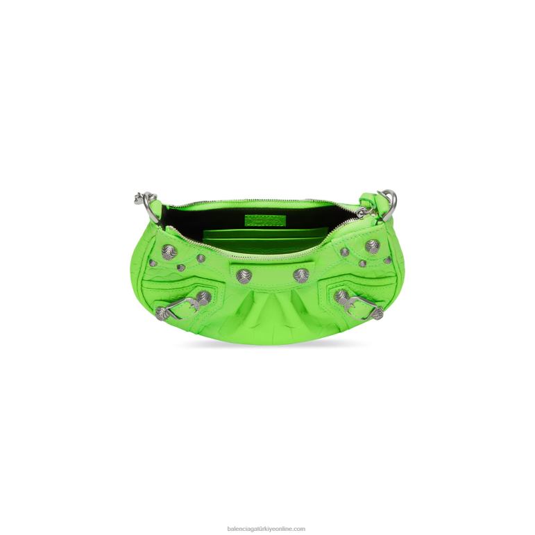parlak yeşil DBJ0F502 Kadın le cagole zincir timsah kabartmalı mini çanta Balenciaga