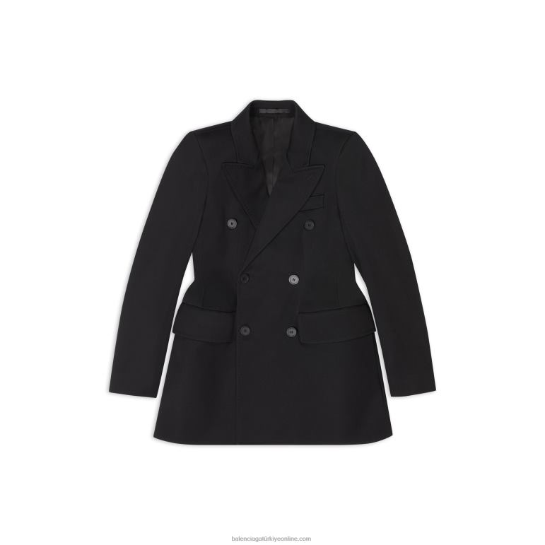 Gri siyah DBJ0F69 kadın kum saati ceket Balenciaga