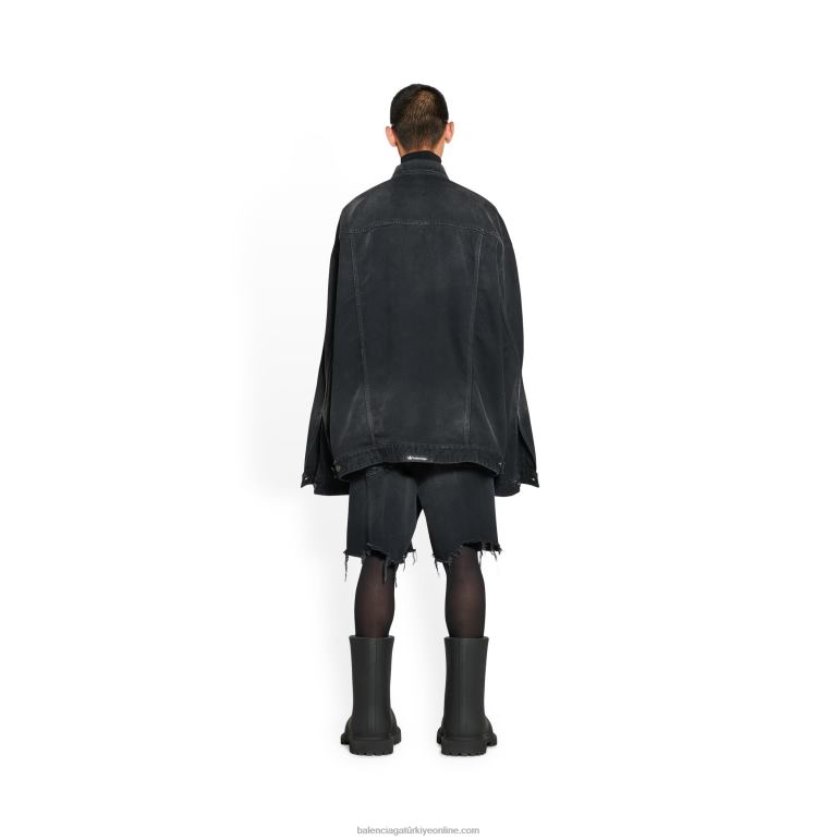 siyah DBJ0F1087 kadın adidas büyük boy ceket Balenciaga