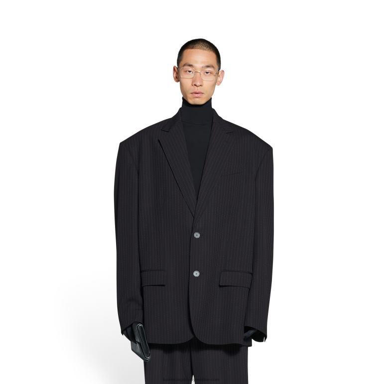 siyah DBJ0F97 kadın büyük boy ceket Balenciaga