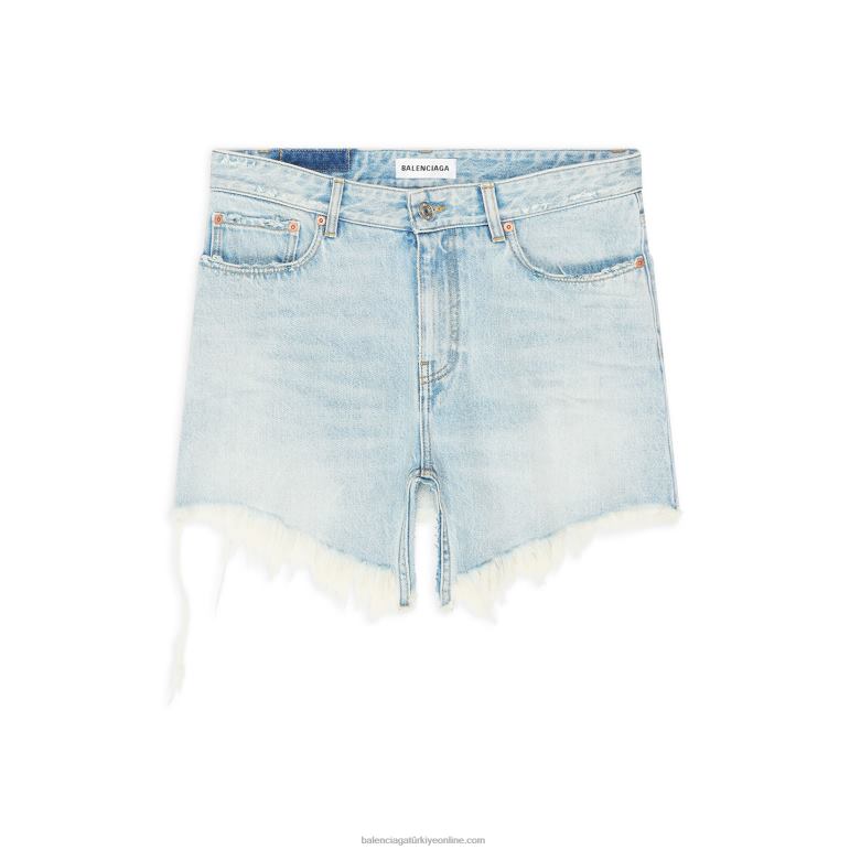 açık mavi DBJ0F89 kadın kesim mini etek Balenciaga