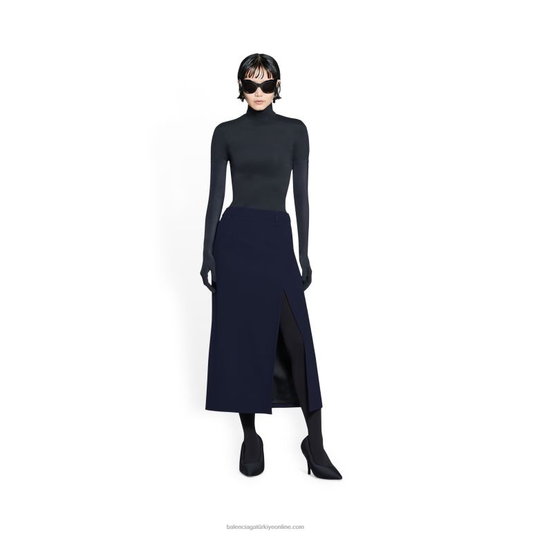antrasit DBJ0F72 kadın yarık özel etek Balenciaga