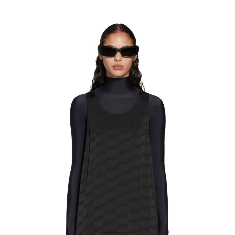 flu portakal DBJ0F34 kadın bb tuğrası kolsuz bluz elbise Balenciaga