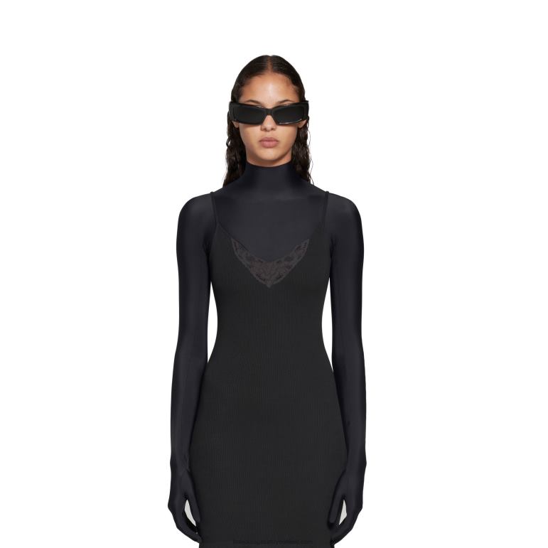 koyu gri DBJ0F33 döngü askılı mini elbise dışında kadın Balenciaga