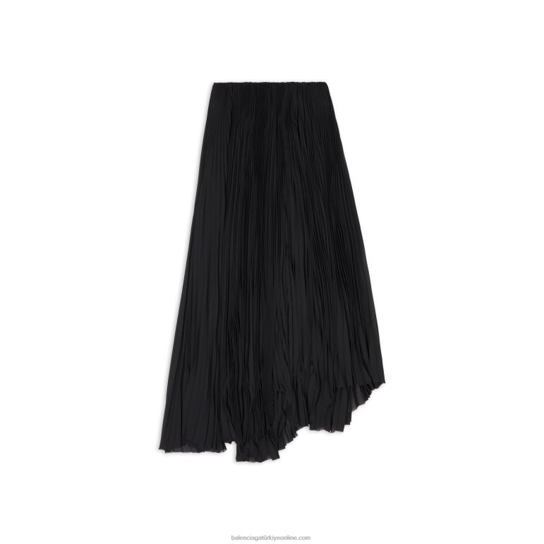 siyah DBJ0F104 kadın pileli etek Balenciaga