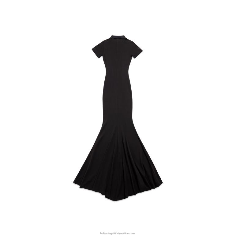 siyah soluk DBJ0F1 kadın t-shirt maksi elbise Balenciaga