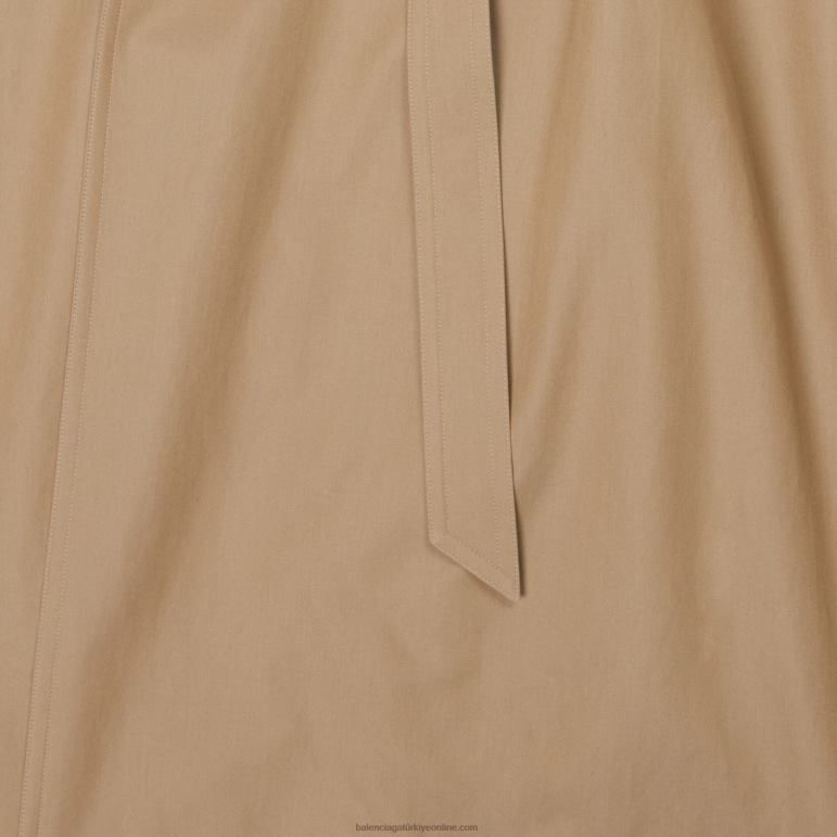 koyu gri/beyaz DBJ0F67 kadın büyük boy trençkot Balenciaga