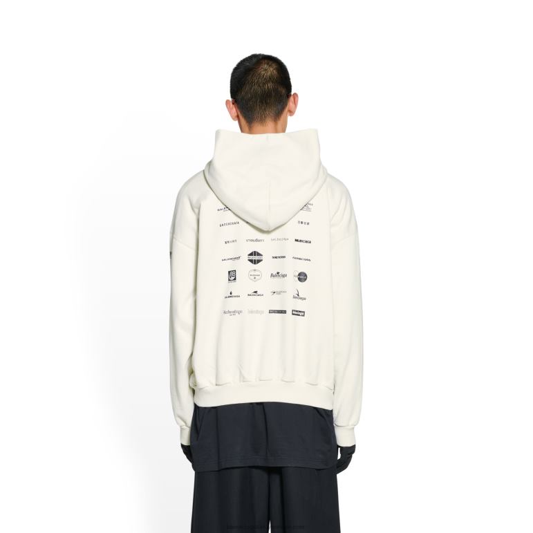 açık bej DBJ0F945 kadın arşivleri logolar kapşonlu orta kesim Balenciaga