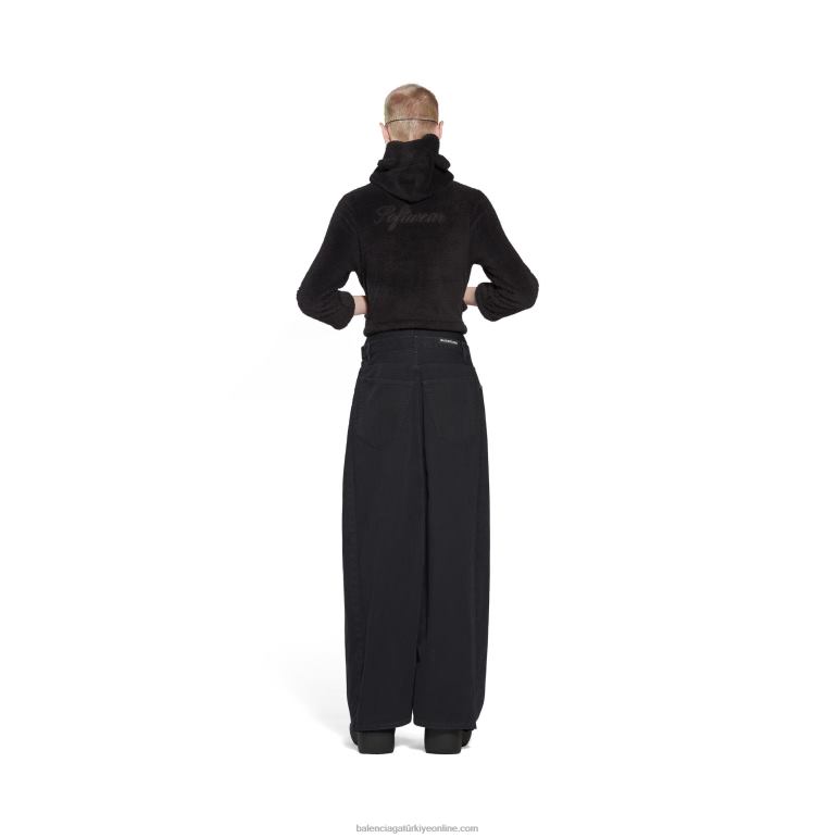 kurşun/siyah DBJ0F63 kadın softwear kalp fermuarlı kapşonlu küçük kesim Balenciaga