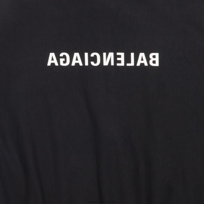 siyah DBJ0F1062 kadın aynalı fermuarlı kapşonlu küçük kesim Balenciaga