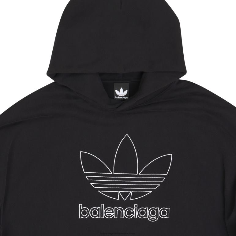 siyah DBJ0F931 kadın adidas kapşonlu geniş kesim Balenciaga