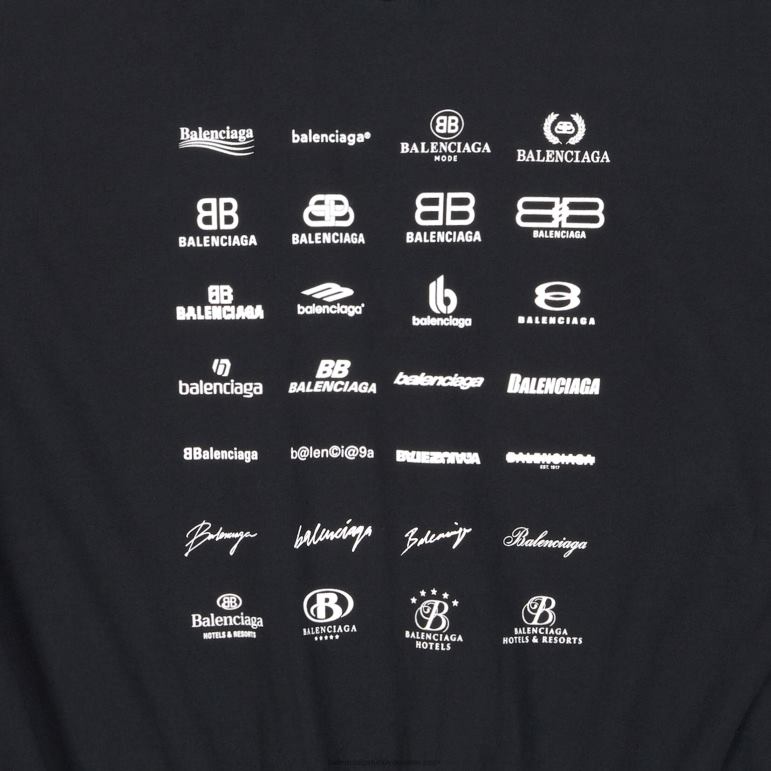 siyah DBJ0F944 kadın arşivleri logolar kapşonlu orta kesim Balenciaga