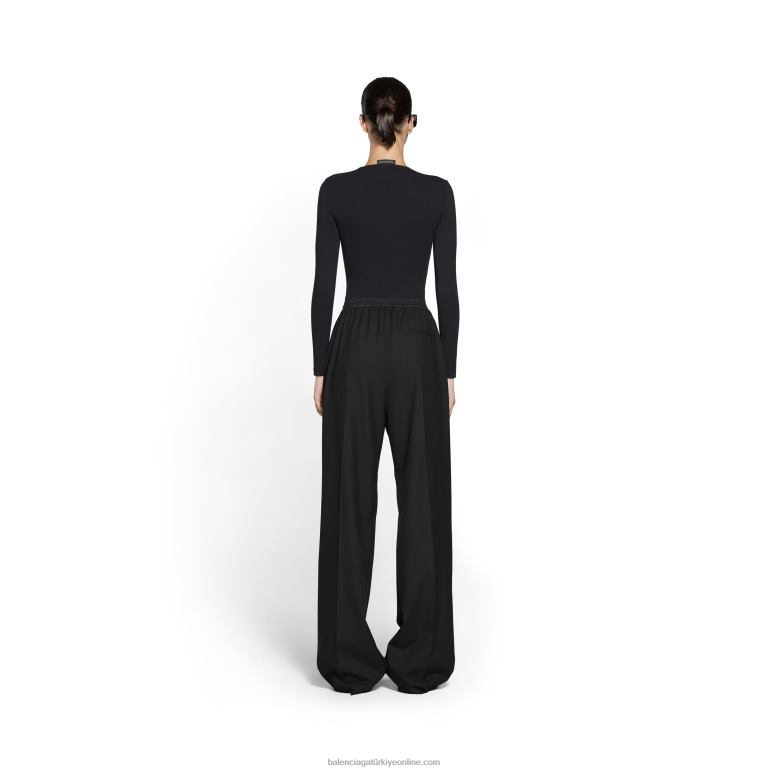 koyu Kırmızı DBJ0F45 kadın elastik pantolon Balenciaga