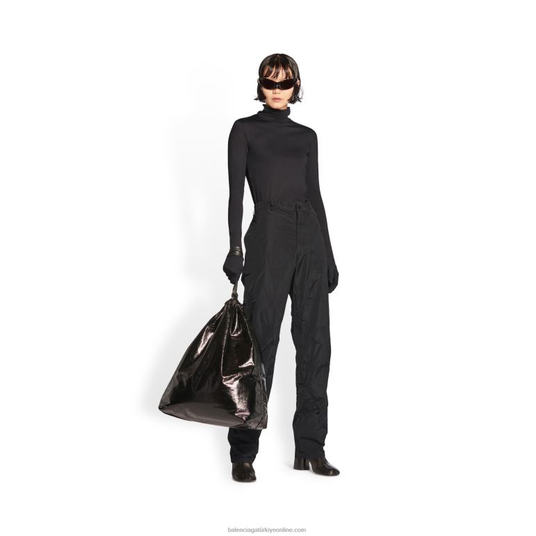 siyah DBJ0F1124 kadın paketlenebilir pantolon Balenciaga