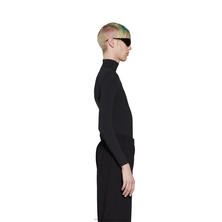 siyah DBJ0F1131 kadın ayna kırpılmış eşofman altı Balenciaga