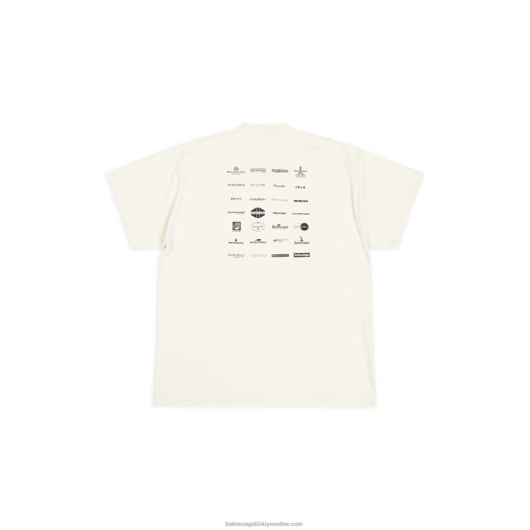 açık bej DBJ0F946 kadın arşivleri logolar t-shirt büyük beden Balenciaga