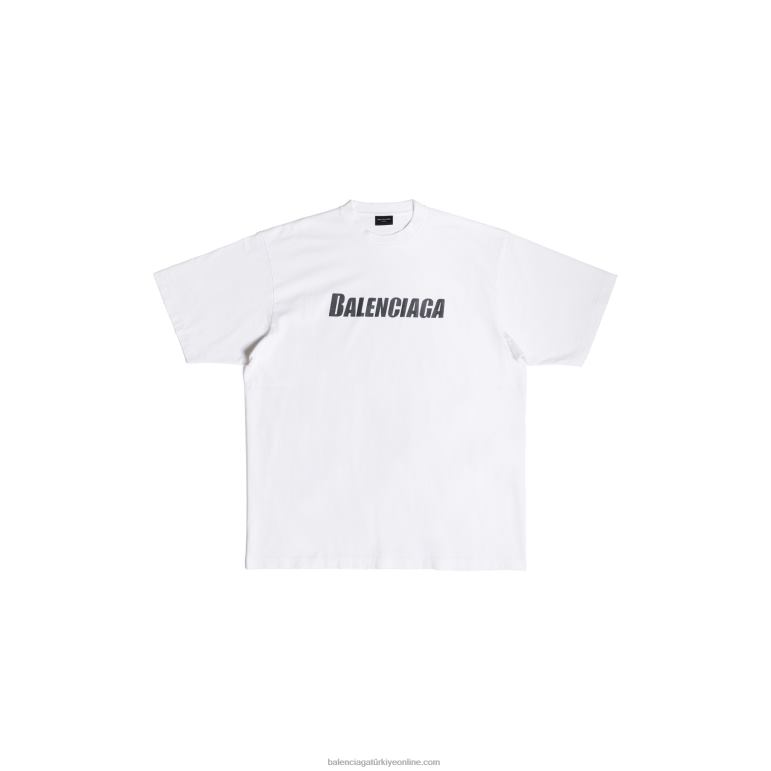beyaz DBJ0F956 kadın kapaklar t-shirt boxy fit Balenciaga