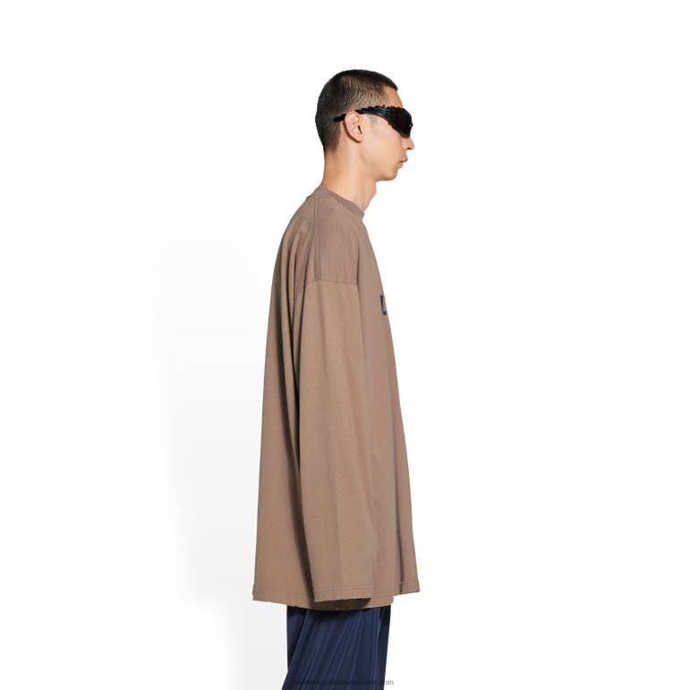 gri DBJ0F1122 kadın kapaklar uzun kollu tişört büyük boy Balenciaga