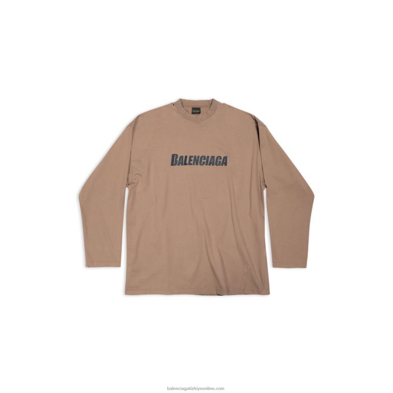 gri DBJ0F1122 kadın kapaklar uzun kollu tişört büyük boy Balenciaga