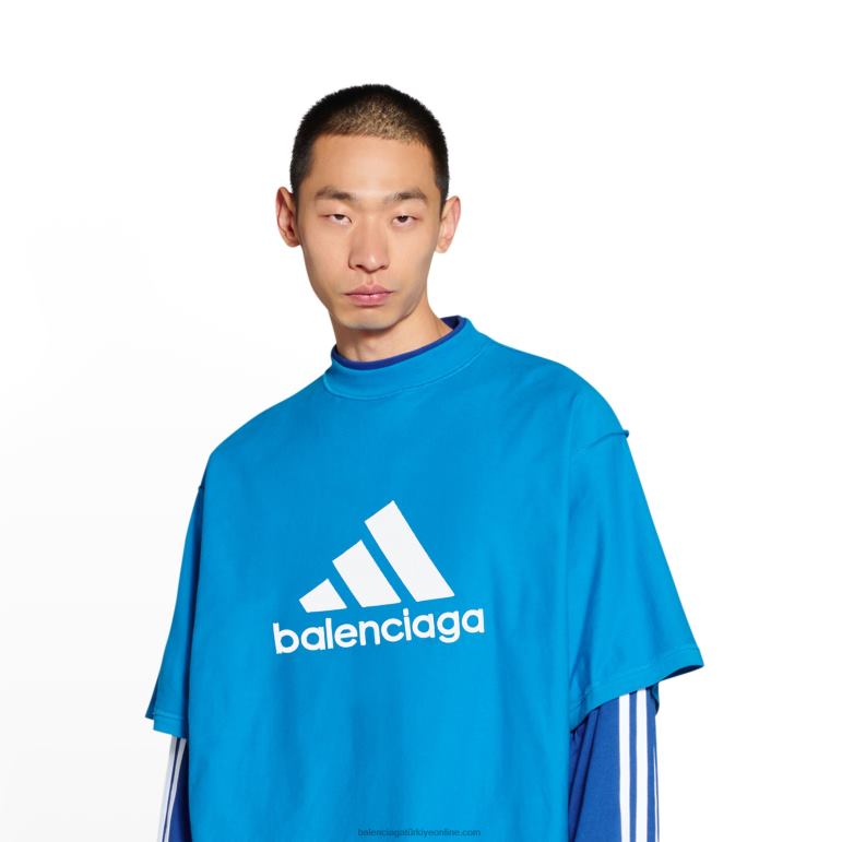 mavi DBJ0F1076 kadın adidas t-shirt büyük beden Balenciaga