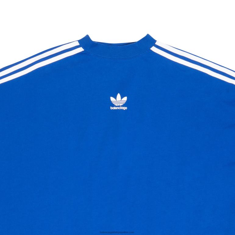 mavi DBJ0F929 kadın adidas uzun kollu t-shirt büyük beden Balenciaga