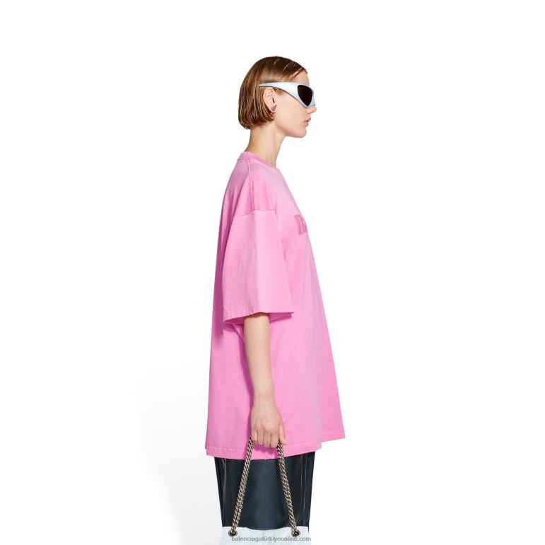 pembe DBJ0F955 kadın kapaklar t-shirt boxy fit Balenciaga