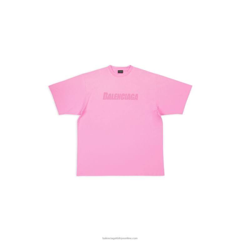 pembe DBJ0F955 kadın kapaklar t-shirt boxy fit Balenciaga