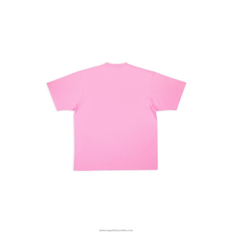 pembe DBJ0F955 kadın kapaklar t-shirt boxy fit Balenciaga