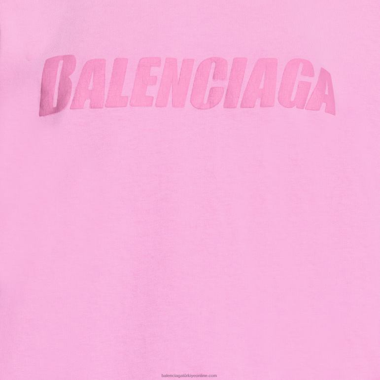 pembe DBJ0F955 kadın kapaklar t-shirt boxy fit Balenciaga