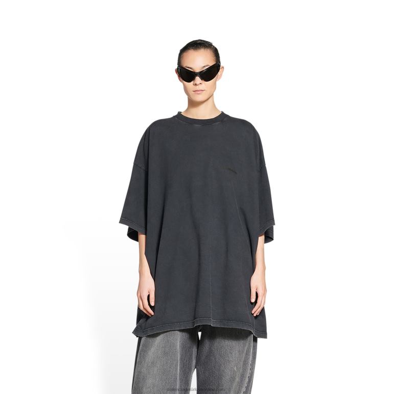 siyah DBJ0F1016 kadın Strike 1917 tişörtü büyük beden Balenciaga