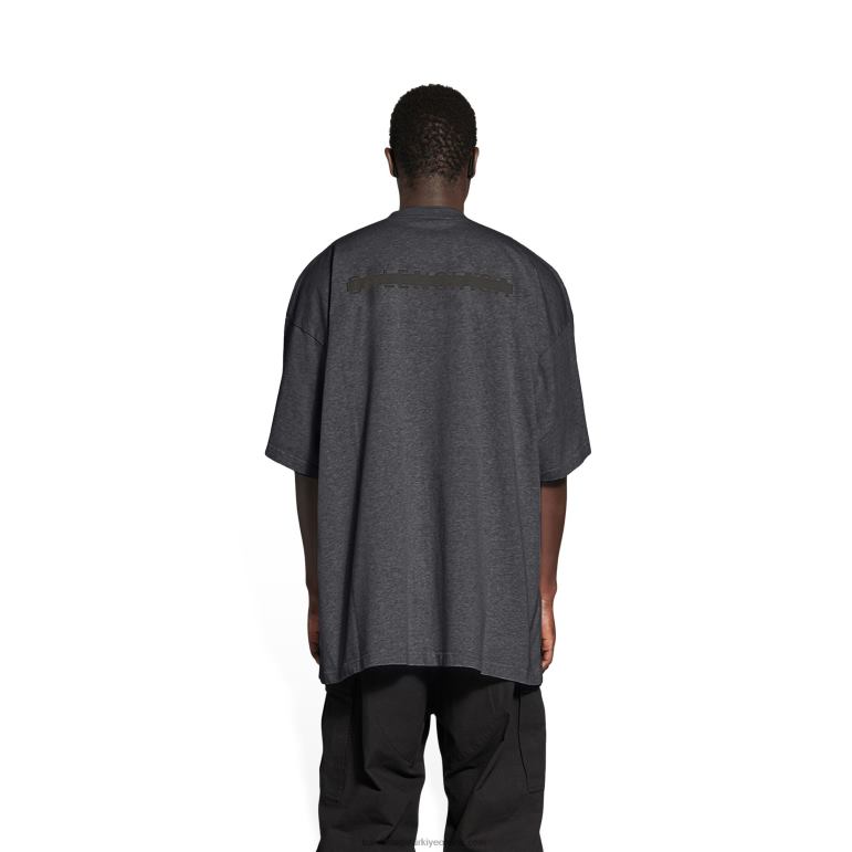 siyah DBJ0F1017 erkekler Strike 1917 büyük beden tişört Balenciaga