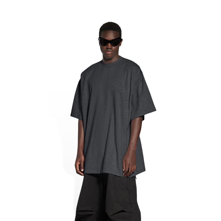 siyah DBJ0F1017 erkekler Strike 1917 büyük beden tişört Balenciaga