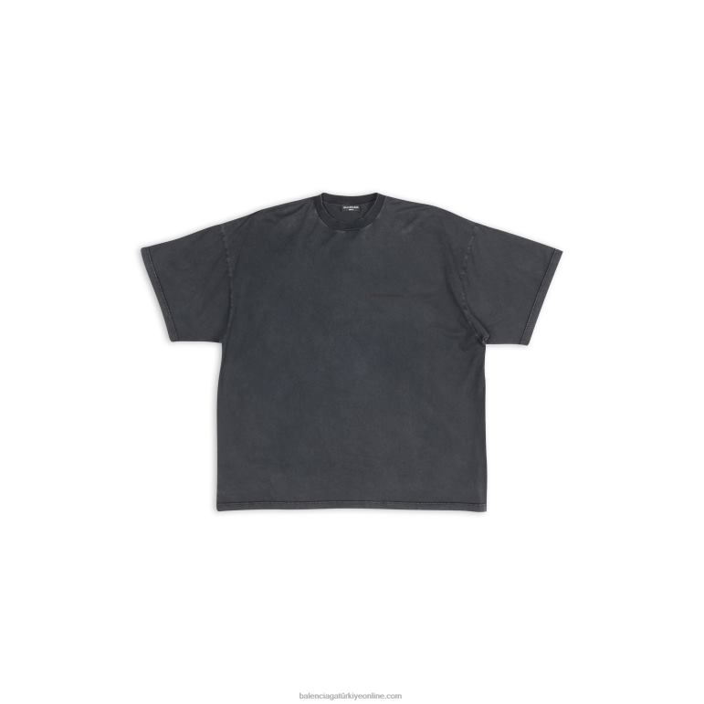 siyah DBJ0F1017 erkekler Strike 1917 büyük beden tişört Balenciaga