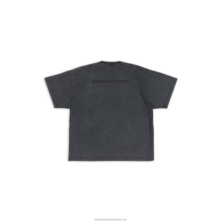 siyah DBJ0F1017 erkekler Strike 1917 büyük beden tişört Balenciaga