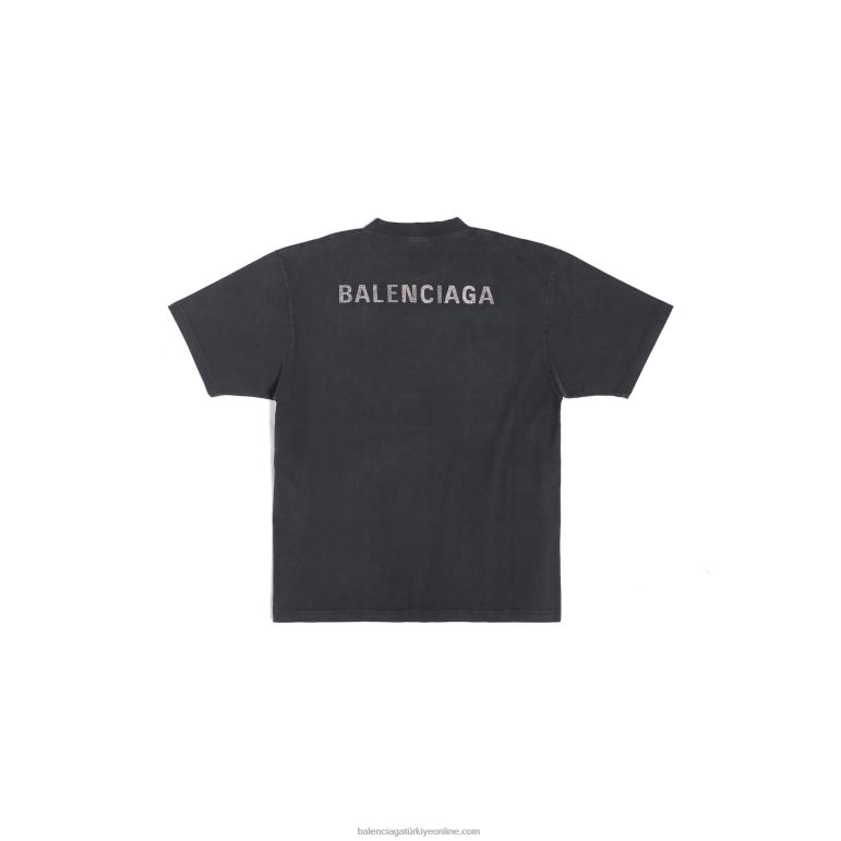 siyah DBJ0F80 kadın geri t-shirt geniş kesim Balenciaga