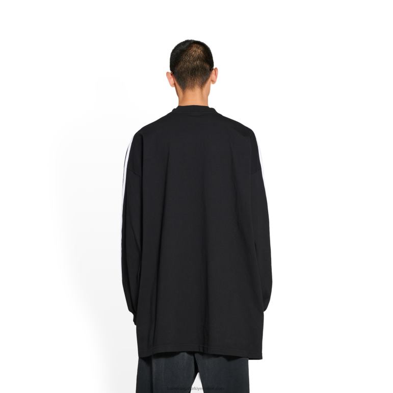 siyah DBJ0F930 kadın adidas uzun kollu t-shirt büyük beden Balenciaga