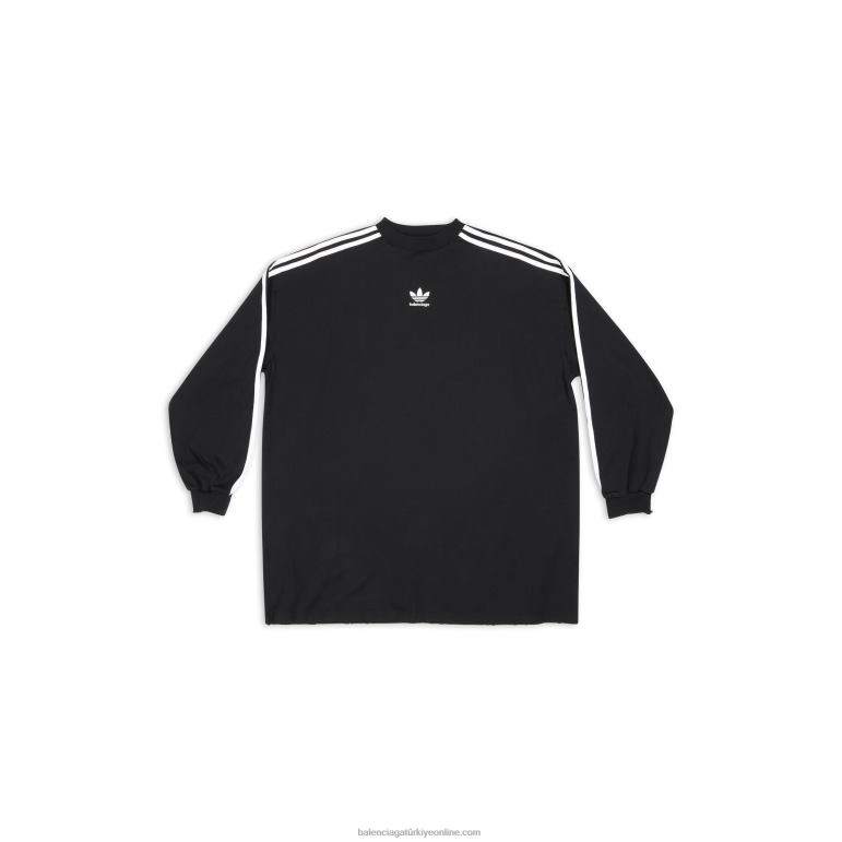 siyah DBJ0F930 kadın adidas uzun kollu t-shirt büyük beden Balenciaga