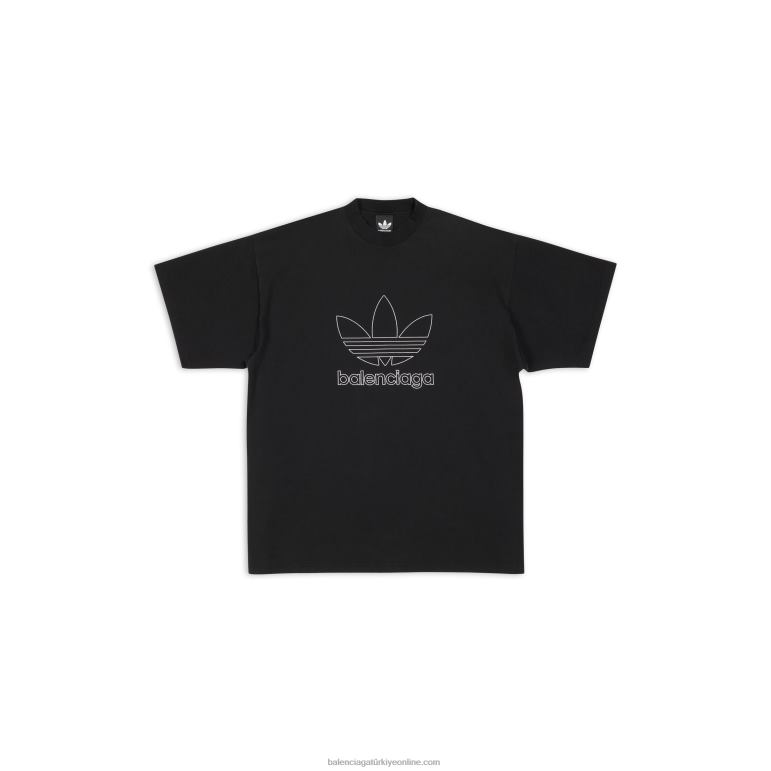siyah DBJ0F935 kadın adidas t-shirt büyük beden Balenciaga