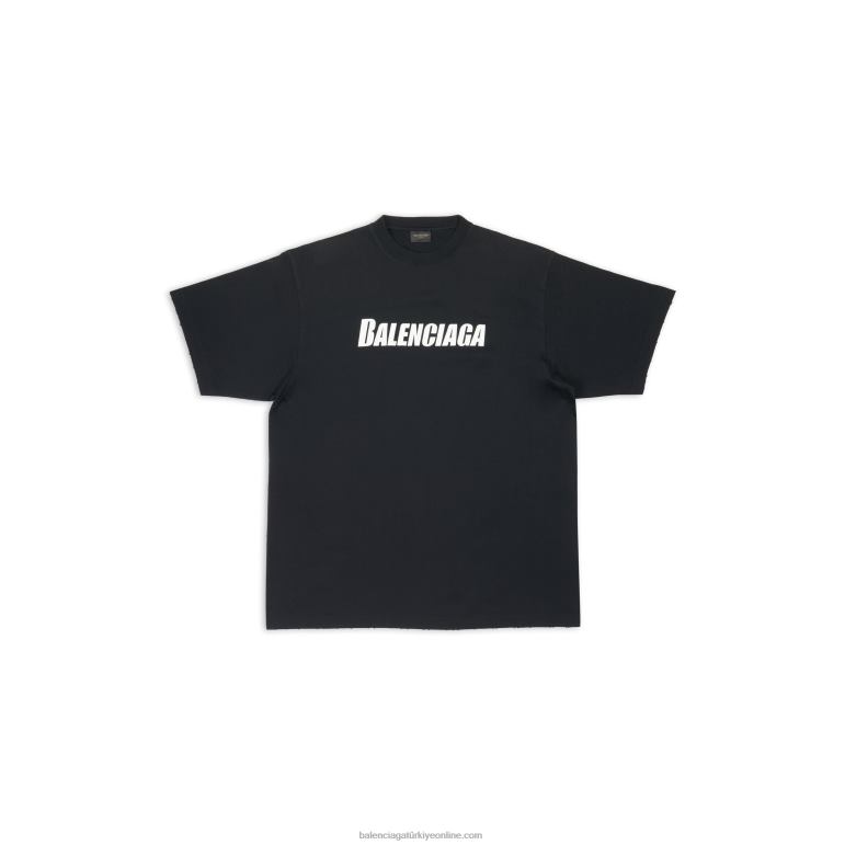 siyah DBJ0F954 kadın kapaklar t-shirt boxy fit Balenciaga