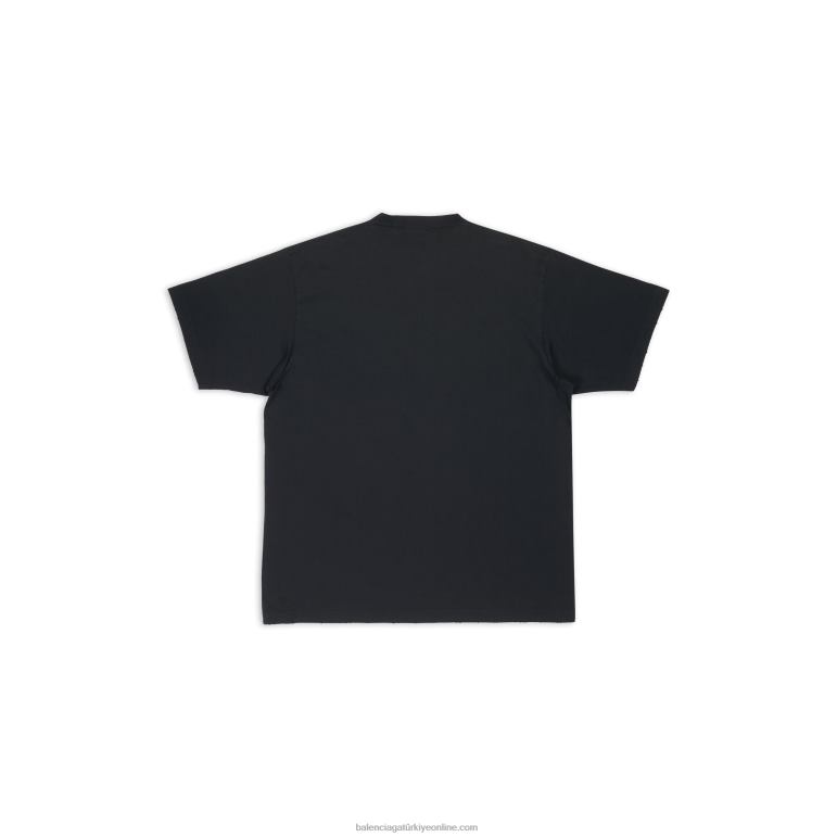 siyah DBJ0F954 kadın kapaklar t-shirt boxy fit Balenciaga