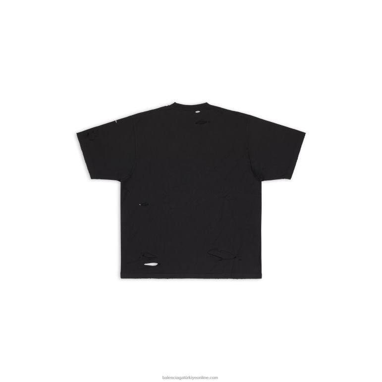 siyah DBJ0F966 kadın kapaklar t-shirt boxy fit Balenciaga