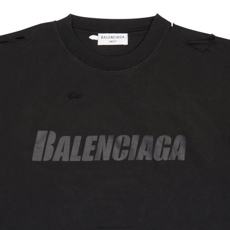 siyah DBJ0F966 kadın kapaklar t-shirt boxy fit Balenciaga