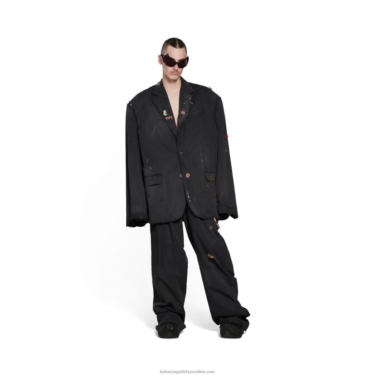 siyah DBJ0F1046 goth özel ceket Balenciaga